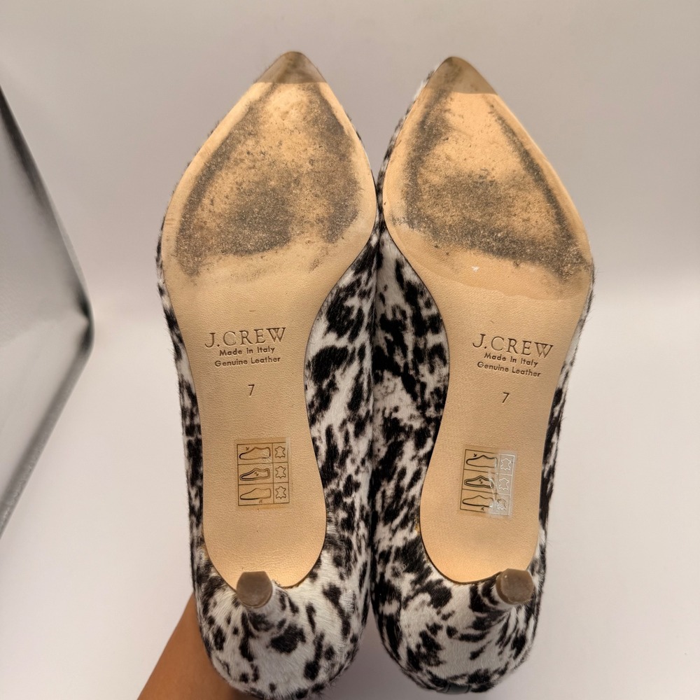 J.Crew Collection Made in Italy Calf Hair Animal Print Kitten Heel Pumps Size 7 - Picture 7 of 9